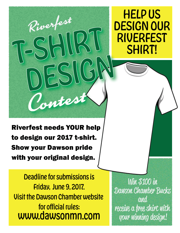 riverfest city of dawson tshirt contest flyer