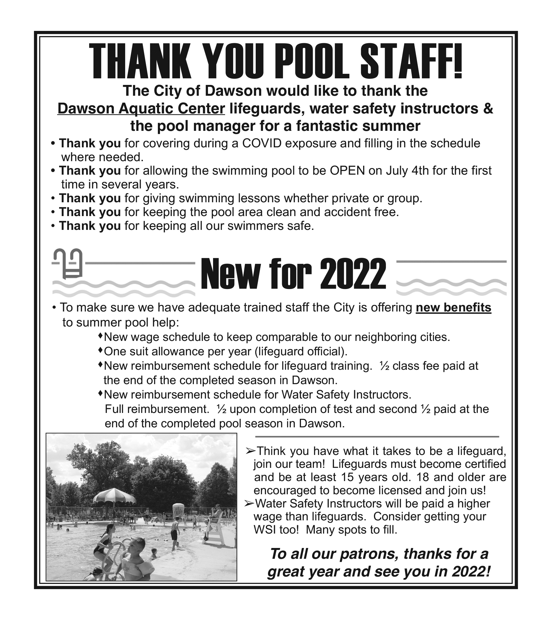 Swimming Pool City of Dawson